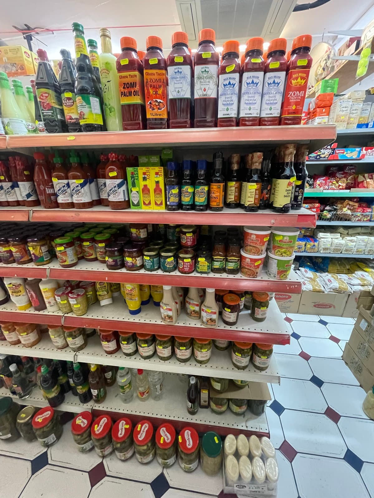 Sauces & Condiments on the shelves at Alhayat, 85–87 Lupus Street, Pimlico (photo 2)