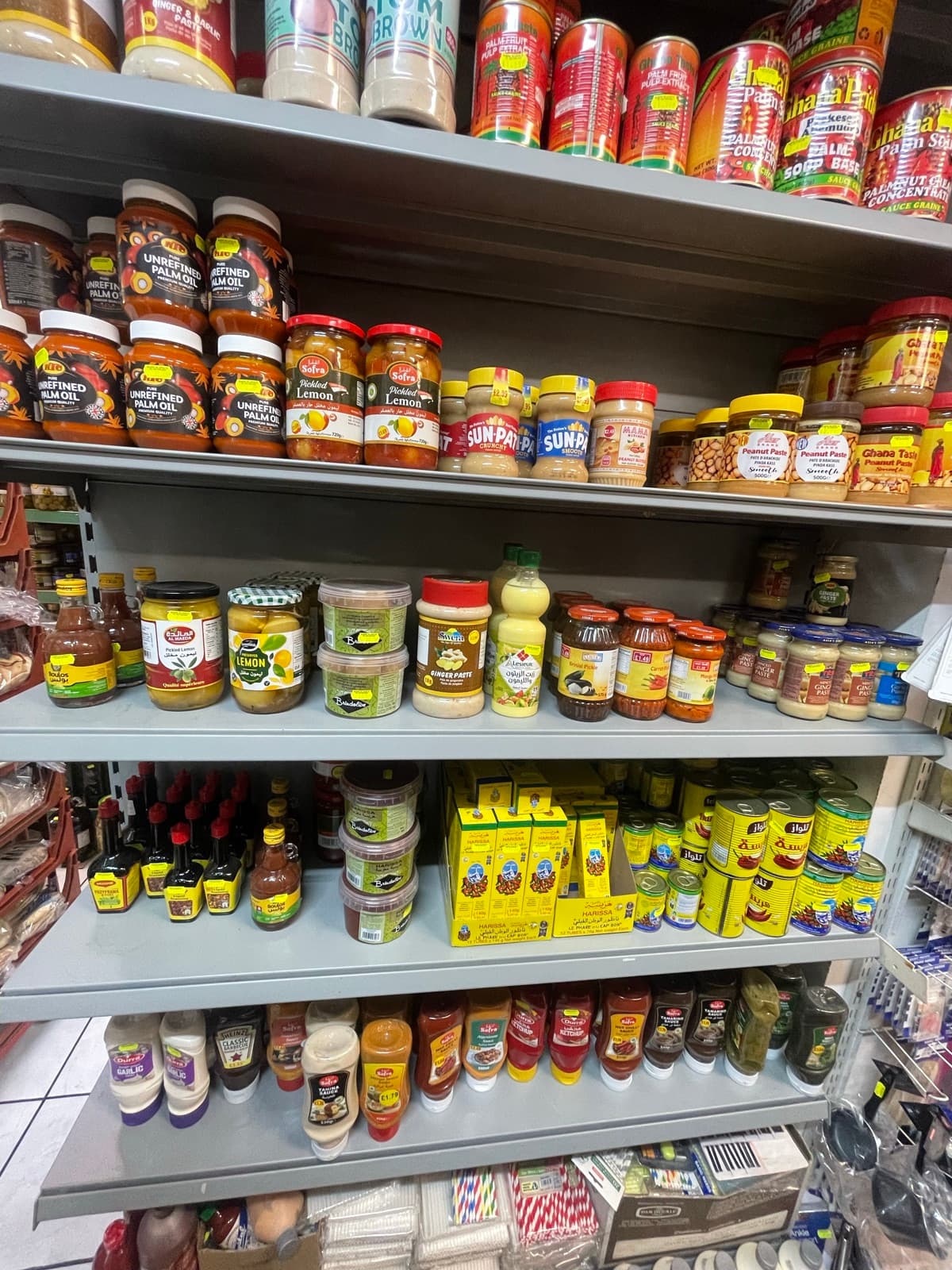 Sauces & Condiments on the shelves at Alhayat, 85–87 Lupus Street, Pimlico (photo 3)